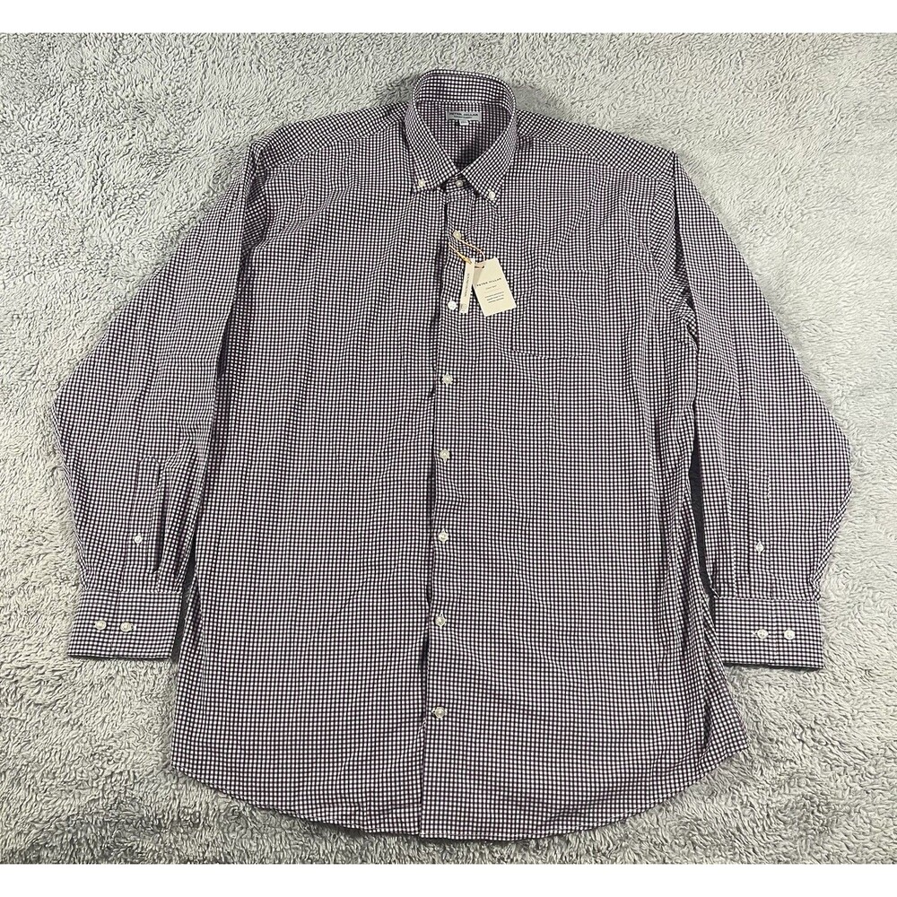 Peter Millar Crown Sport Summer Comfort Performance Plaid Check Button Shirt XLT